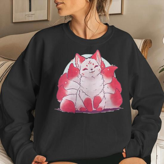 Kitsune Fox Animal Cute Japanese Anime Kawaii Fox Women Sweatshirt 