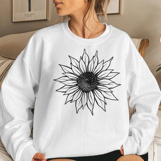 Sunflower N Girls Cute Floral Graphic Casual Summer Sweatshirt