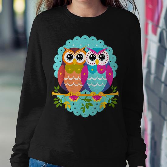 Owl sweatshirt womens sale