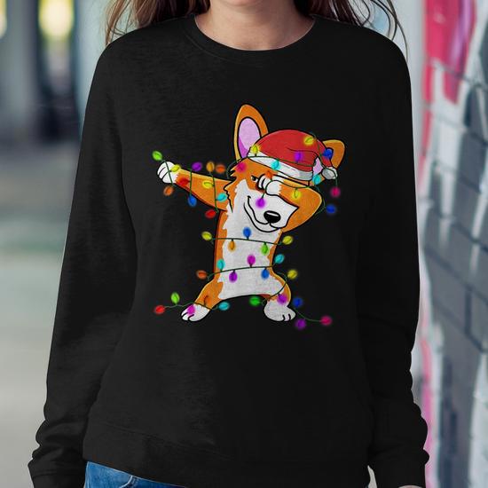 Corgi christmas lights sweatshirt sale