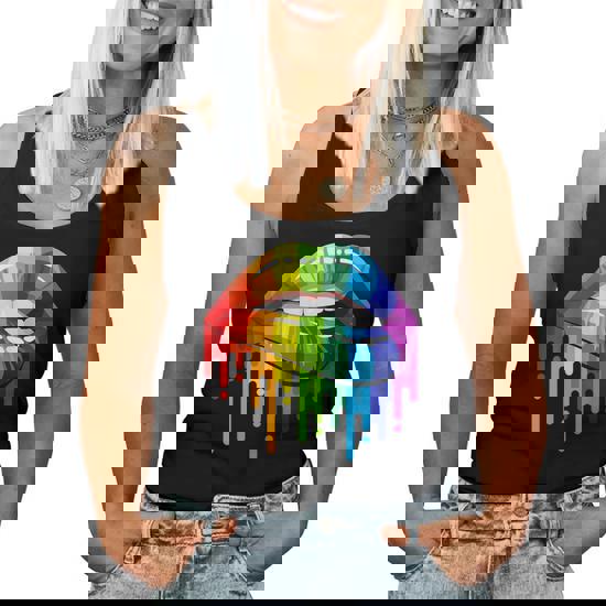 Lgbt Rainbow Lips Pride For Gay Homosexual Lesbian T-Shirt Tank Top