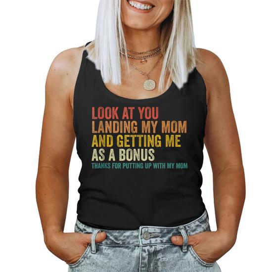 Look Landing Mom Getting Bonus Dad Tank Top