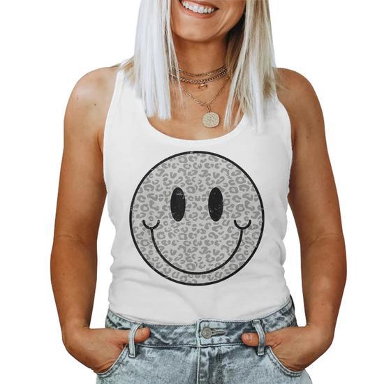 Cute Happy Face Retro Aesthetic Leopard Smile Face Women Cute Happy Face Retro Aesthetic Leopard Smile Face Women