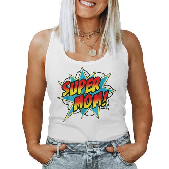 Funny Super Mom Comic Book Superhero Grandma Mothers Day Gifts for Mom Funny Gifts Women Tank Top