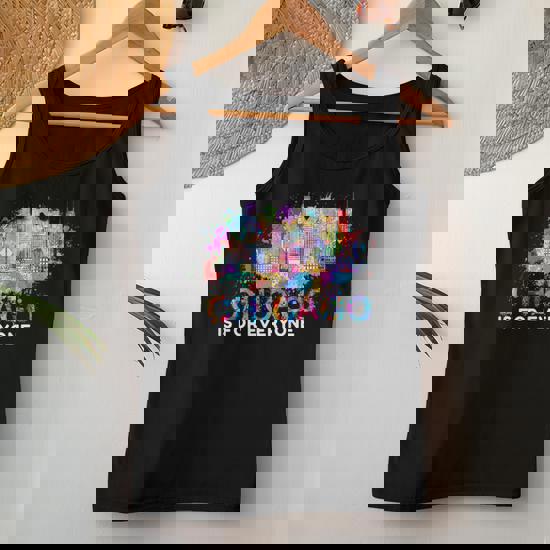 Indianapolis Indiana LGBTQ Gay Pride Rainbow Skyline Tank Top Indianapolis Indiana LGBTQ Gay Pride Rainbow Skyline Tank Top