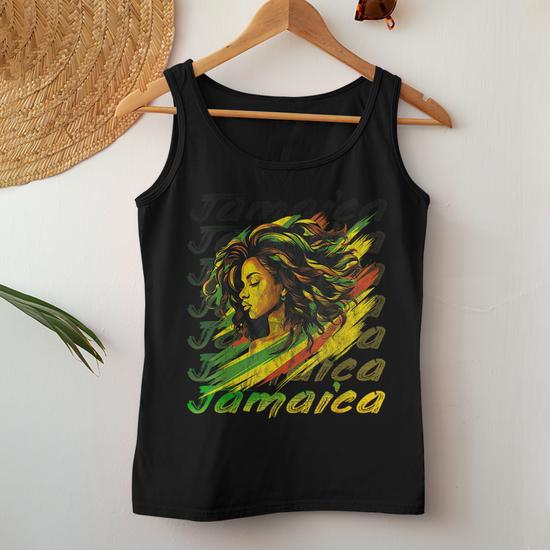 Jamaican Black Girls Jamaica Flag Hair Women Tank Top - Seseable