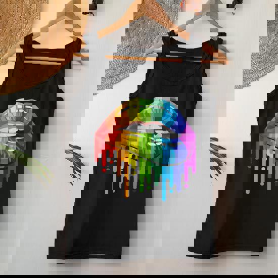 Lgbt Rainbow Lips Pride For Gay Homosexual Lesbian T-Shirt Tank Top