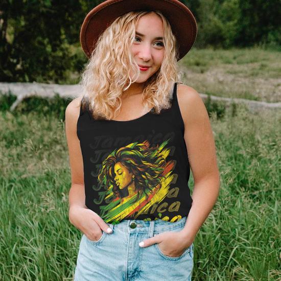Jamaican Black Girls Jamaica Flag Hair Women Tank Top - Seseable