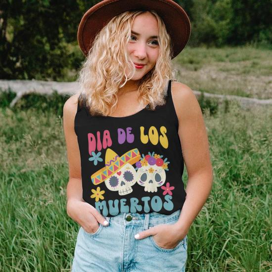 sugar skull tank top womens