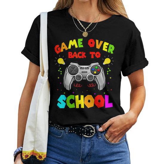 Back to School Funny Game Over Teacher Student Controller Women T-Shirt