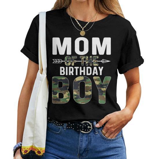 Camouflage Mom Of The Birthday Boy Women T-shirt