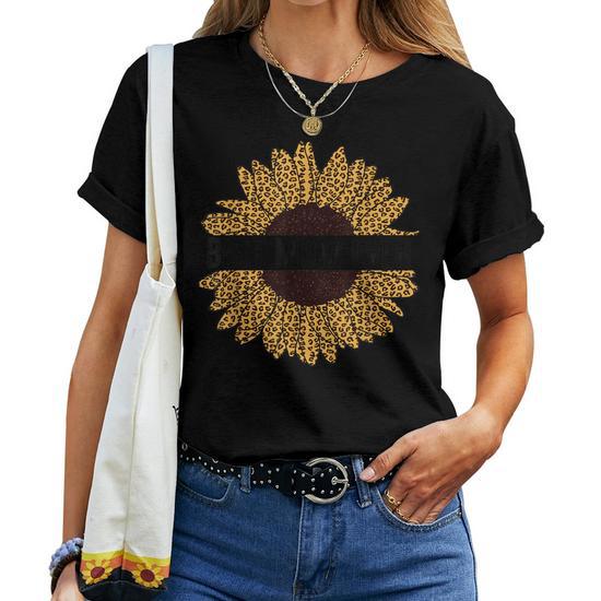 Cheetah Leopard Print Sunflower Best Mom Ever Women's T-Shirt