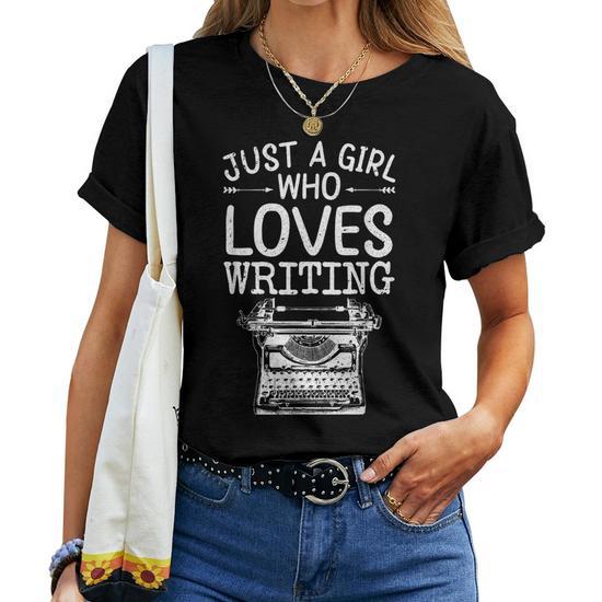 Cool Writing For Women Girls Book Writer Author Poetry Writer Women T-shirt  Crewneck