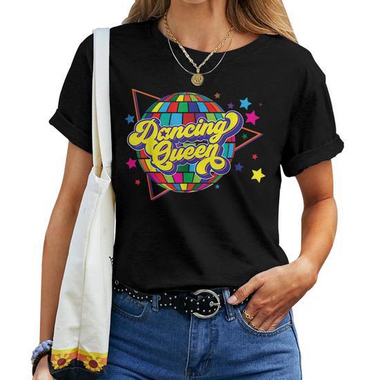 Dancing Queen Vintage Dancing 70s Disco Ball Queen Dance Mom Gifts for Mom Funny Gifts Women T-Shirt