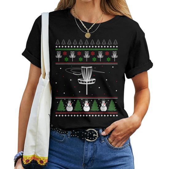 Disc Golf Ugly Christmas Sweater Pajama For Women T shirt Mazezy CA