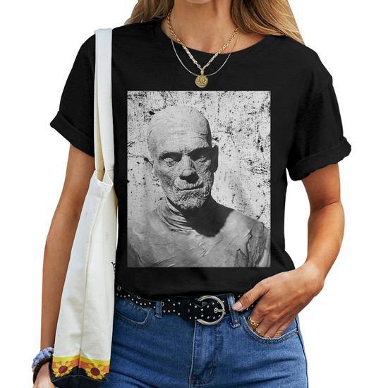 Horror Movie Monster Mummy Vintage Halloween Mummy Funny Gifts Women T-Shirt