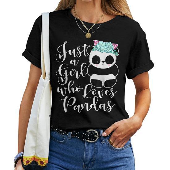 Just A Girl Who Loves Pandas Cute Kawaii Panda Lover Women T-shirt