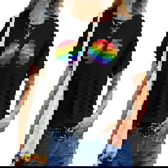 Mermaid Seashell Bra T Shirt Rainbow