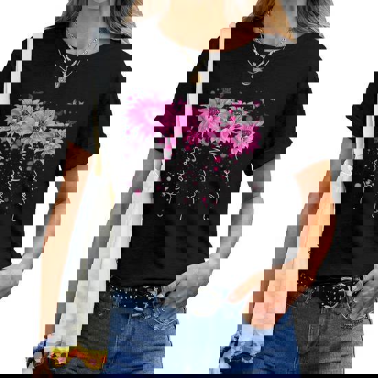 Faith Hope Love : Pink Daisy Flower Breast Cancer Awareness T-Shirt Faith Hope Love : Pink Daisy Flower Breast Cancer Awareness T-Shirt