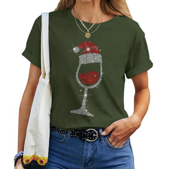 Womens Wine Glasses Santa Hat Christmas Funny Wine Lover Gifts