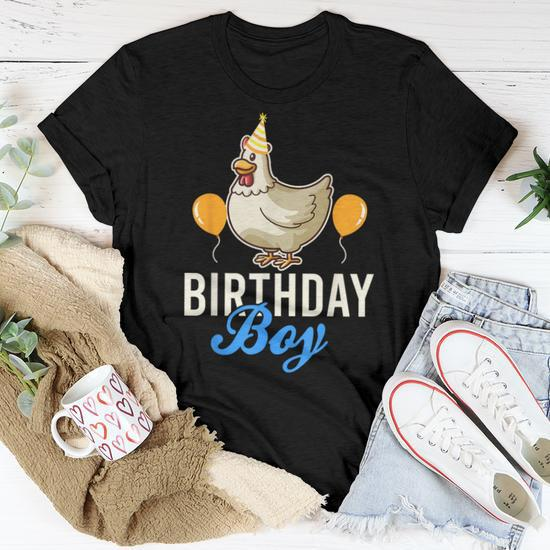 Cute Chicken Birthday Boy Women T-shirt