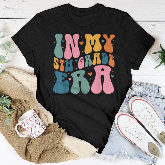 Cute In My 5Th Grade Era Back To School Fifth Grade Teacher Women T shirt Short Sleeve Graphic Monsterry