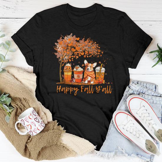 Women's Funny Pumpkin Coffee Halloween T-Shirt - Fall Thanksgiving Pumpkin Spice Graphic Tee