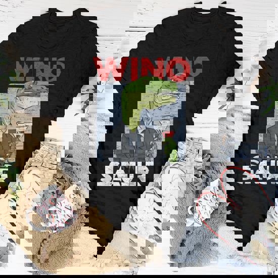 Winosaur Dinosaur Lover Alcohol Dino Wine Drinking Women T-shirt | Mazezy