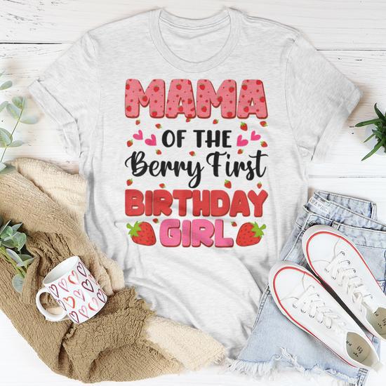 Mama Berry First Birthday Girl Strawberry Party Decorations Women T shirt Monsterry