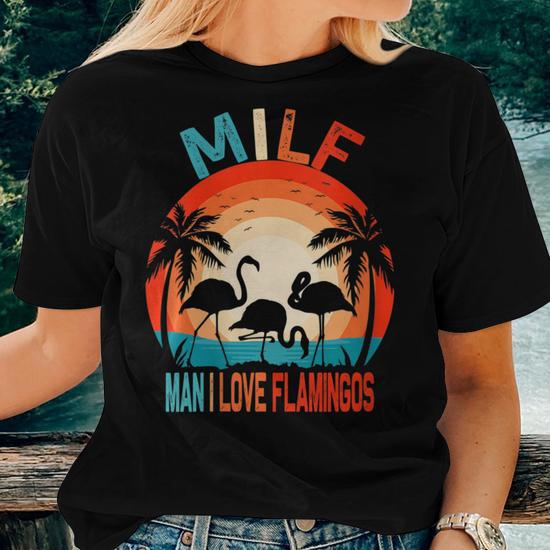 thumbnail image 2 of 1Tee Women's Flamingos In Love T-Shirt – 100% Cotton, Short Sleeve, Crew Neck, Petite Fit, UK Made 2 of 6