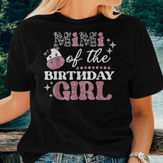 Mimi of the Birthday Cow Grandma Women T-Shirt - Back View