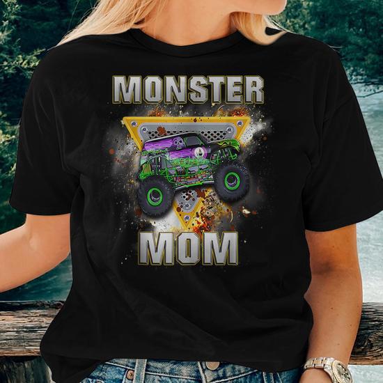 Mom Of The Birthday Boy Monster Truck Birthday Novelty Gift Women