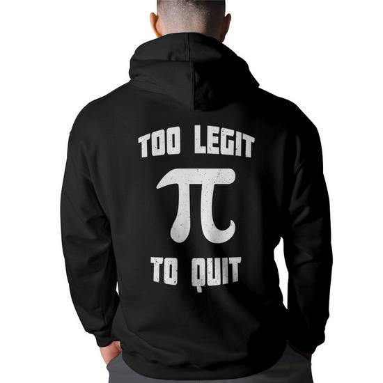 Pi Too Legit to Quit 90s Pi Day 314 Math Nerd Geek Vintage Pi Day Funny Gifts Back Hoodie