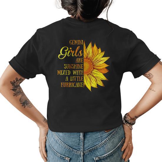 Gemini Girls Sunshine Mixed Hurricane Sunflower Womens Back Print