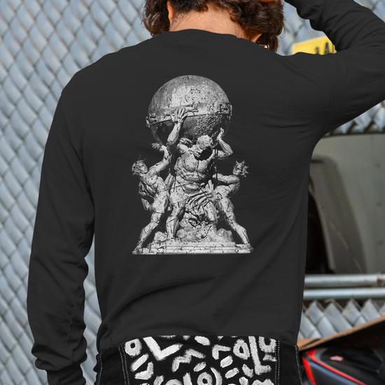 Atlas Greek Mythology Illustration Greece Greek Gods Back Print
