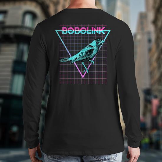 Bobolink Bird Aesthetic Retro Bobolink Back Print Long Sleeve T