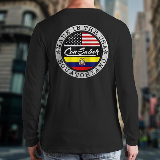 Ecuadorian American Camiseta Ecuatoriana Americana Back Print Long