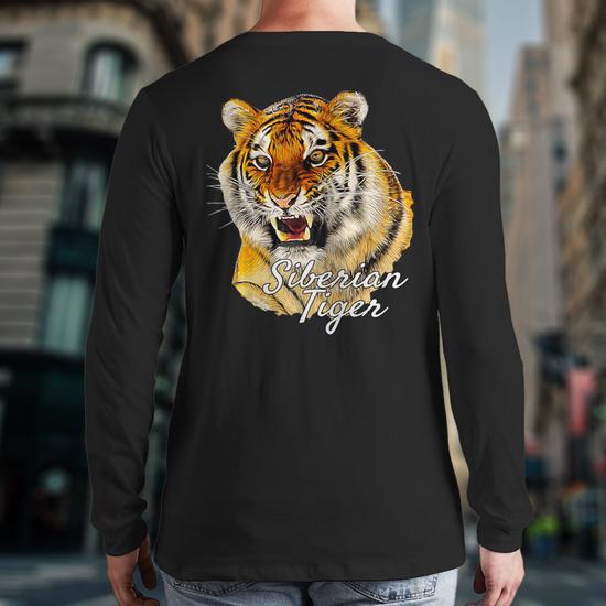 Siberian Tiger Ferocious Tiger Roar Cat Owner Back Print Long