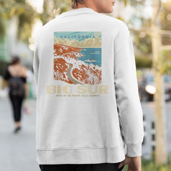 Retro Big Sur California Coast Wpa Style Vintage Graphic Sweatshirt Back  Print