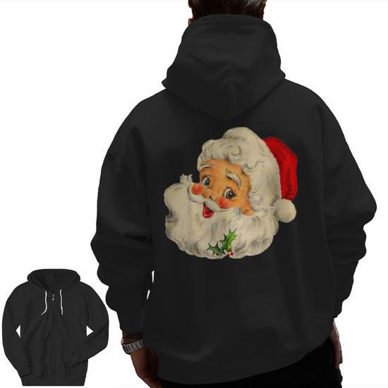 Santa zip up discount hoodie