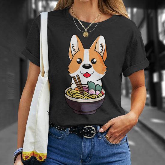 Ramen Corgi Dog Food Lover Kawaii Japanese Anime Gift Unisex T