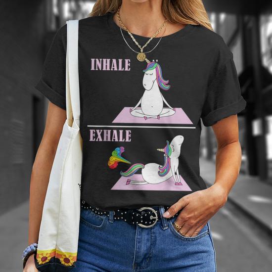 Unicorn Yoga Inhale Exhale Fart T-Shirt