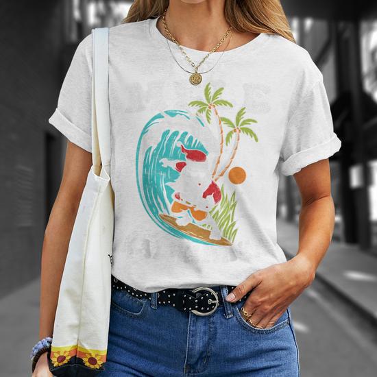 Mele Kalikimaka Hawaii Christmas Surfing Santa Unisex T-Shirt