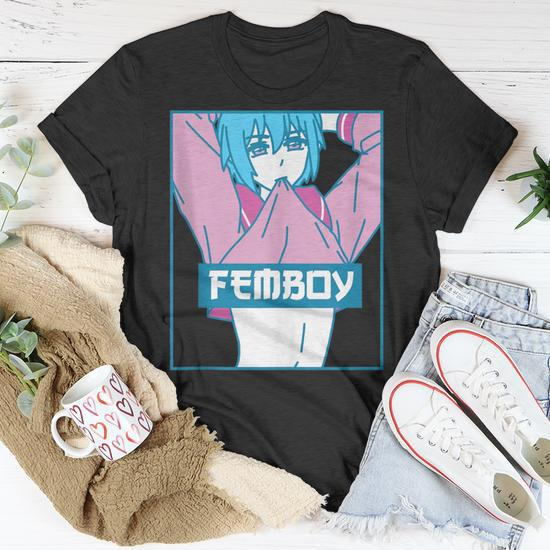 Femboy Anime Boy Aesthetic Crossdressing Yaoi Pastel Premium T-Shirt