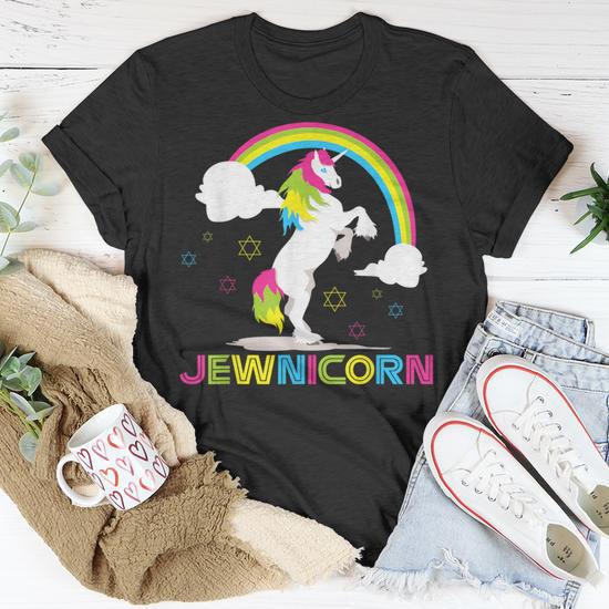 Jewnicorn Jewish Unicorn Hanukkah Ugly Christmas Sweater T Shirt Monsterry DE