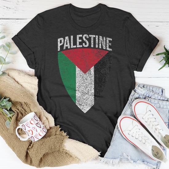 Palestine Flag Shield Free Palestine Gaza Palestinian T Shirt Seseable CA