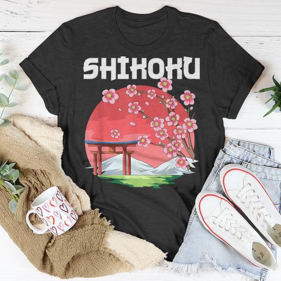 Shikoku Kyokujitsuki Sakura Japan T-Shirt | Mazezy