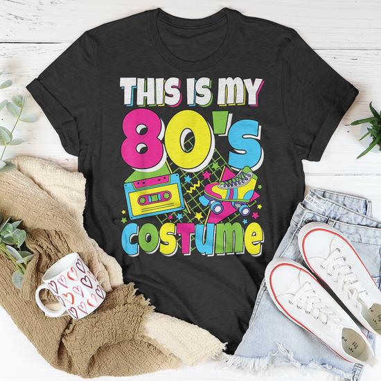 T-shirt Débardeur "This Is My 80's Costume" - Coupe Classique, Manches Doubles, Léger - Style Années 80
