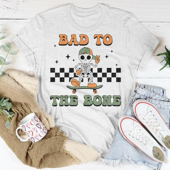 Skeleton Halloween Skateboard Bad To The Bone Toddler Boy T-Shirt