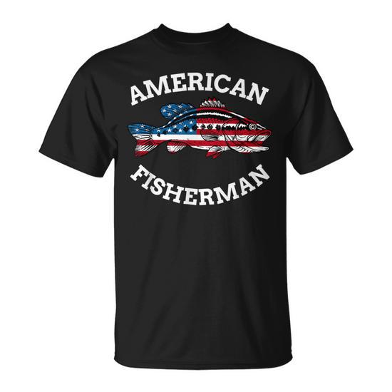 Fishing American flag fisherman patriotic day 4th of july shirt